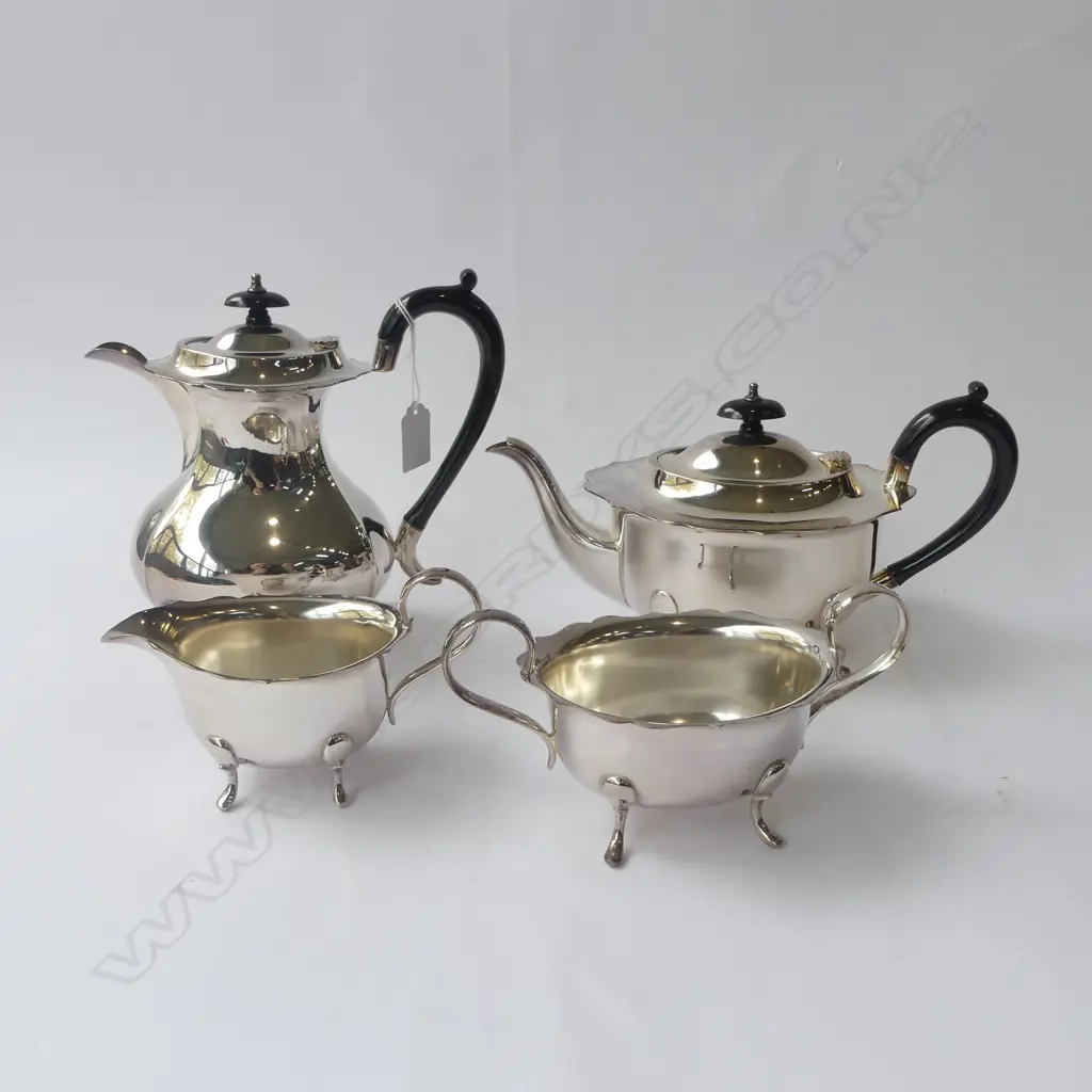 4 PCE SILVER PLATED TEA SET Image 1++