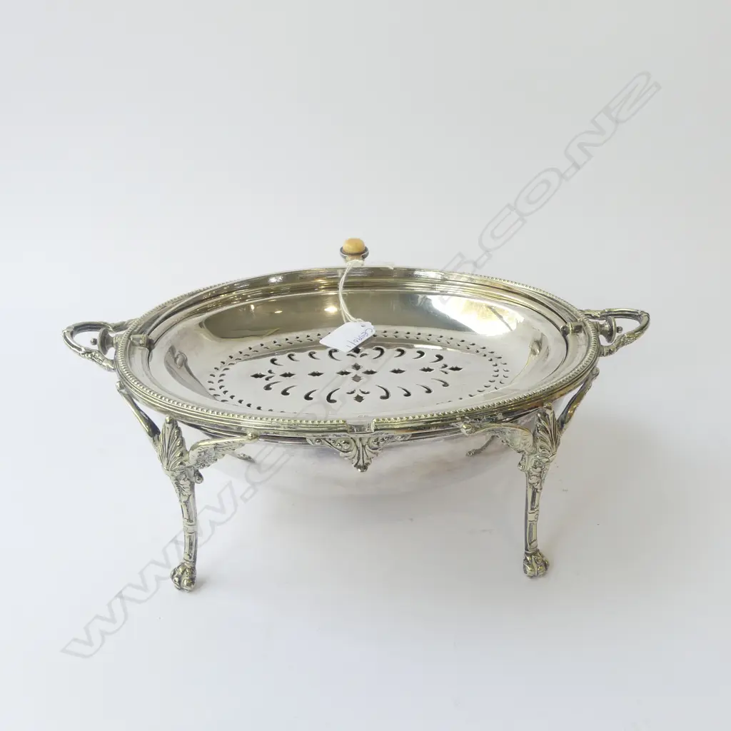 SILVER PLATE BACON WARMER W.335mm Image 1++