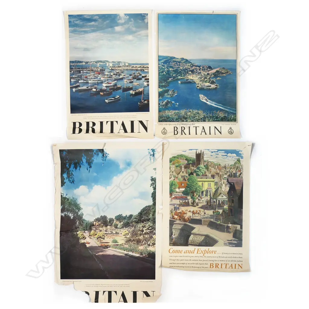 4 VINTAGE 'BRITAIN' TRAVEL POSTERS published by the British Holiday & Travel Association 765 x 510mm 1 a.f Image 1++