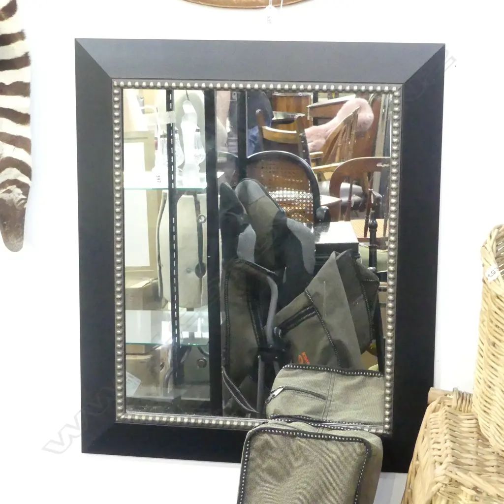 MODERN MIRROR, BLACK FRAME 690x585mm Image 1++