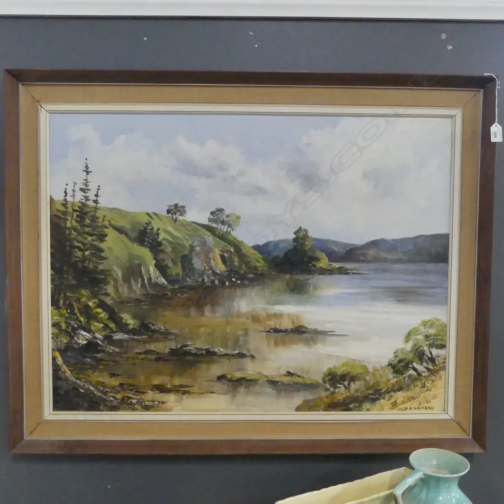 K. WALKER, KAWAKAWA BAY, OIL ON BOARD 600x810mm Image 1++