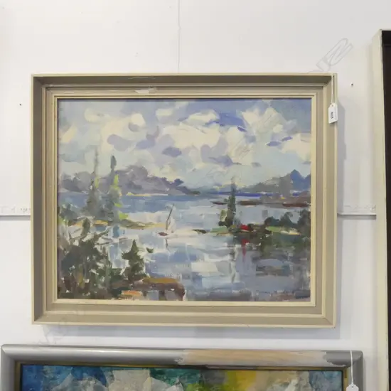 FLORENCE LUXFORD, LANDSCAPE, OIL ON BOARD 400x500mm frame loose