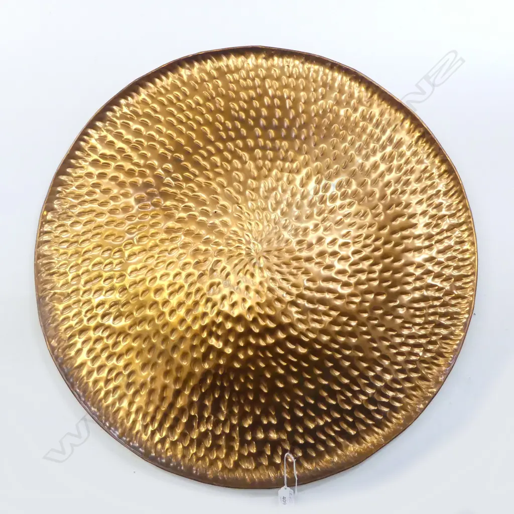 LARGE VINTAGE HAMMERED COPPER WALL PLAQUE Dia.740mm Image 1++