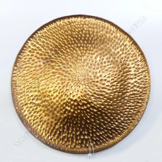 LARGE VINTAGE HAMMERED COPPER WALL PLAQUE Dia.740mm