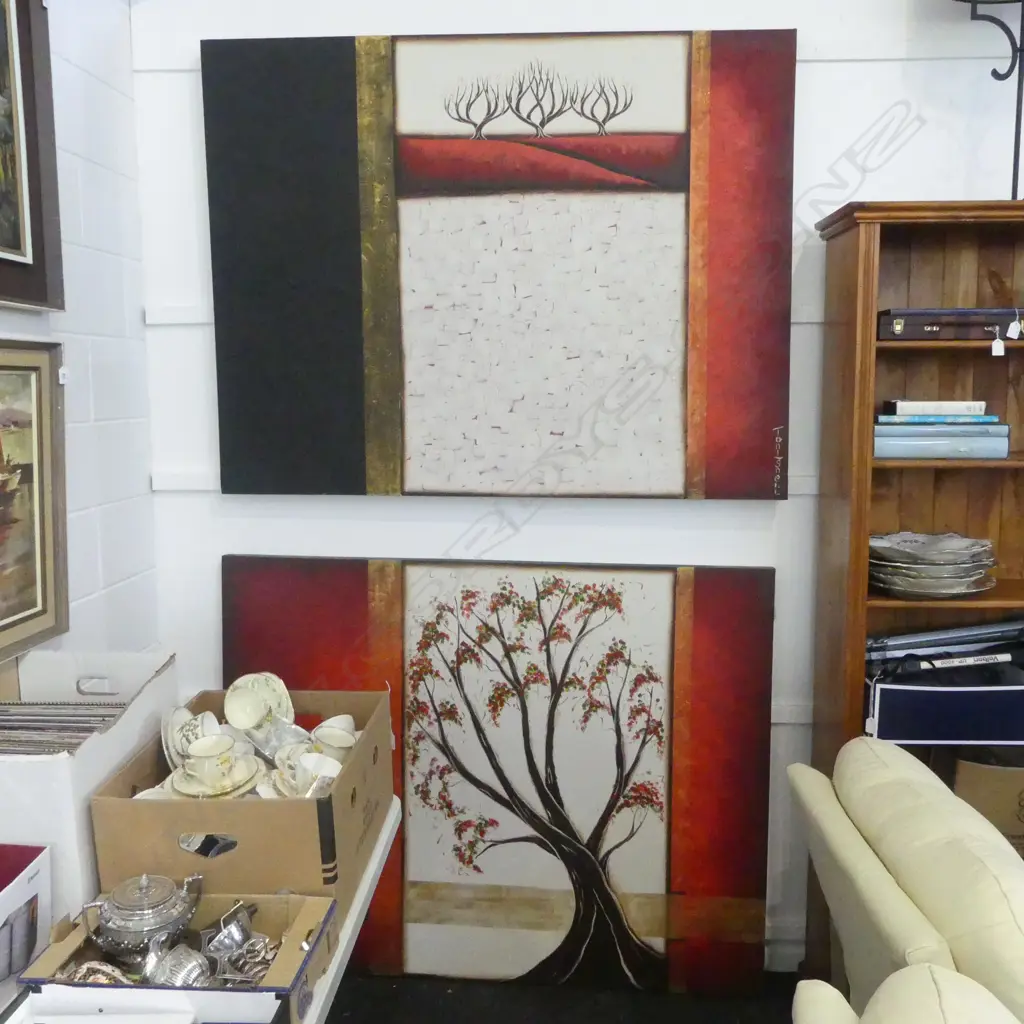 2 LARGE WORKS BY TONI SNELL, OILS ON CANVAS 2240x1465mm Image 1++