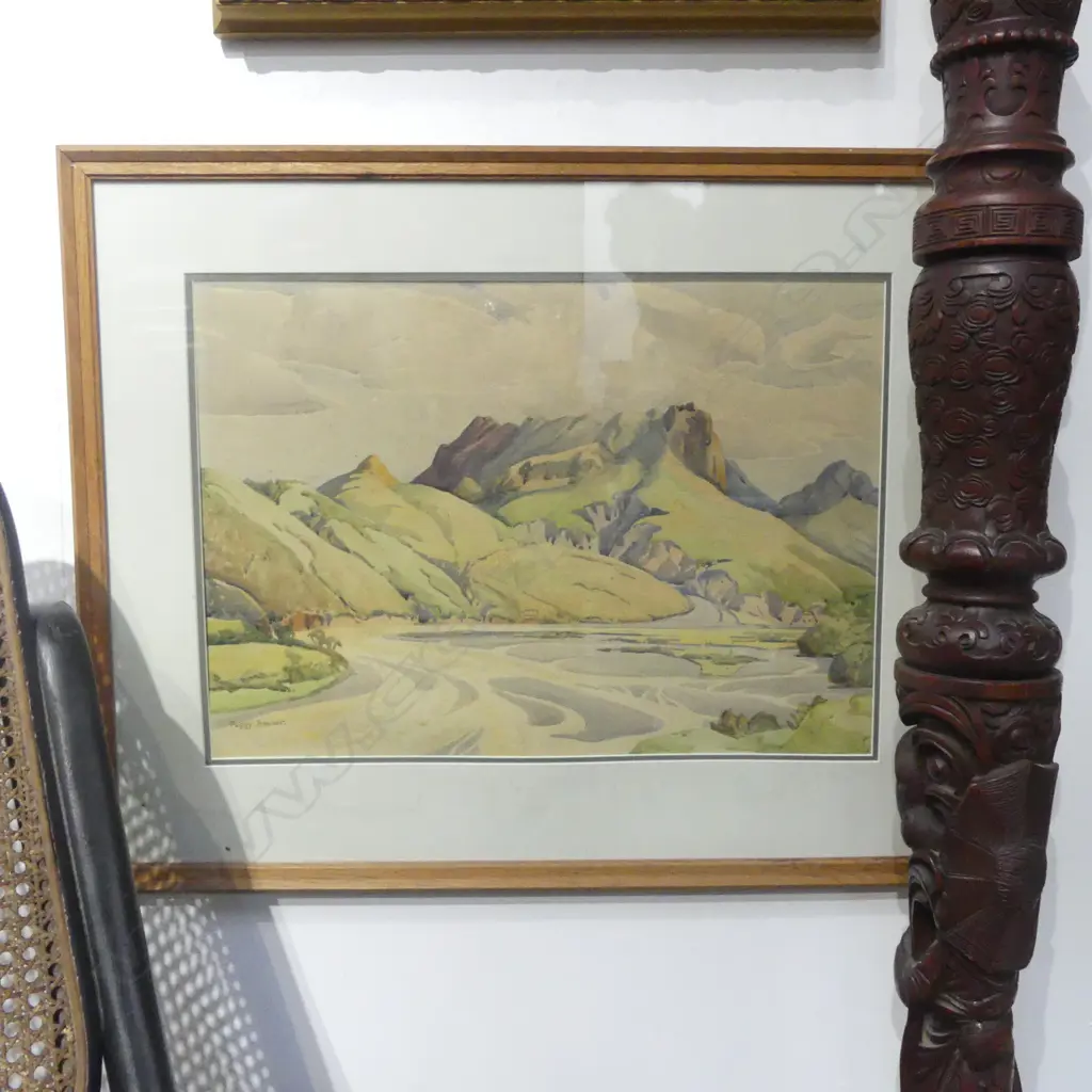 PEGGY SPICER 'EROSION NEAR RUATORIA' WC 380x535mm Image 1++