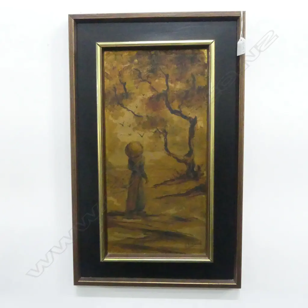 LENORE BERAN, FIGURE IN LANDSCAPE, ACRYLIC ON BOARD 445x220mm Image 1++