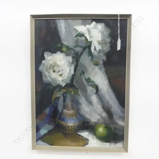 J. CRIPPEN, STILL LIFE, OIL ON BOARD, 435x310mm