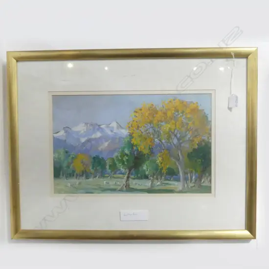 KITTY ARINI VANE (1891-1965) LATE AUTUMN LANDSCAPE gouache signed & dated '54 265 x 430mm
