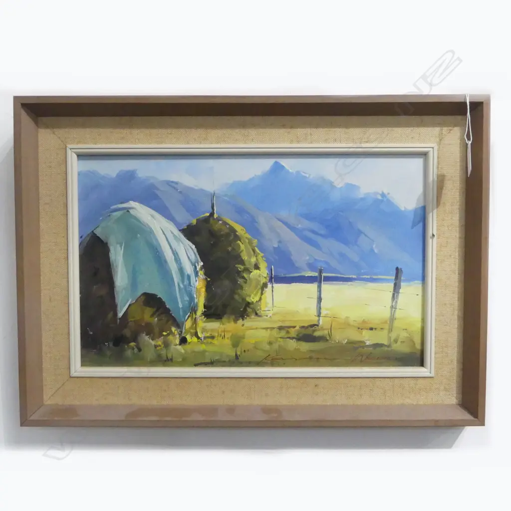 KEVYN WEBB OIL 'BEN AVON STATION AHURIRI VALLEY' signed. Labelled verso 240 x 395mm Image 1++
