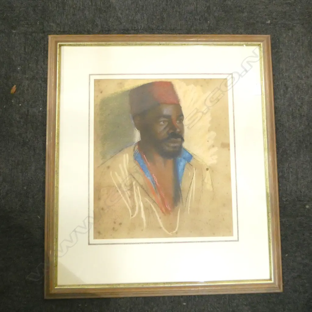 ARTIST UNKNOWN, PORTRAIT OF AN AFRICAN GENTLEMAN, PASTEL ON PAPER, 435x370mm JOHN WEEKS? Image 1++
