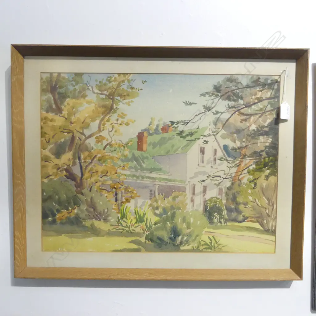 Dorothy Milne watercolour 'Old Colonial Home' signed. Entitled verso 370 x 490mm Image 1++