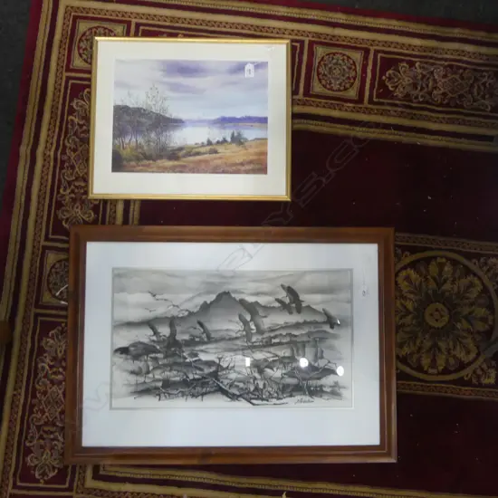 FRAMED WORK BY HARALD OLAF NIKELSEN 340x600mm + BRUCE LOETZ PRINT