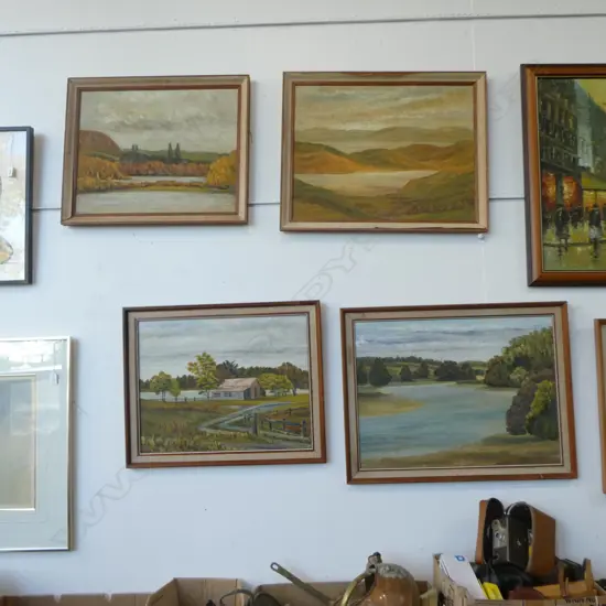 4 JUNE SHIEFF LANDSCAPES, OIL ON BOARD LARGEST 445x600mm