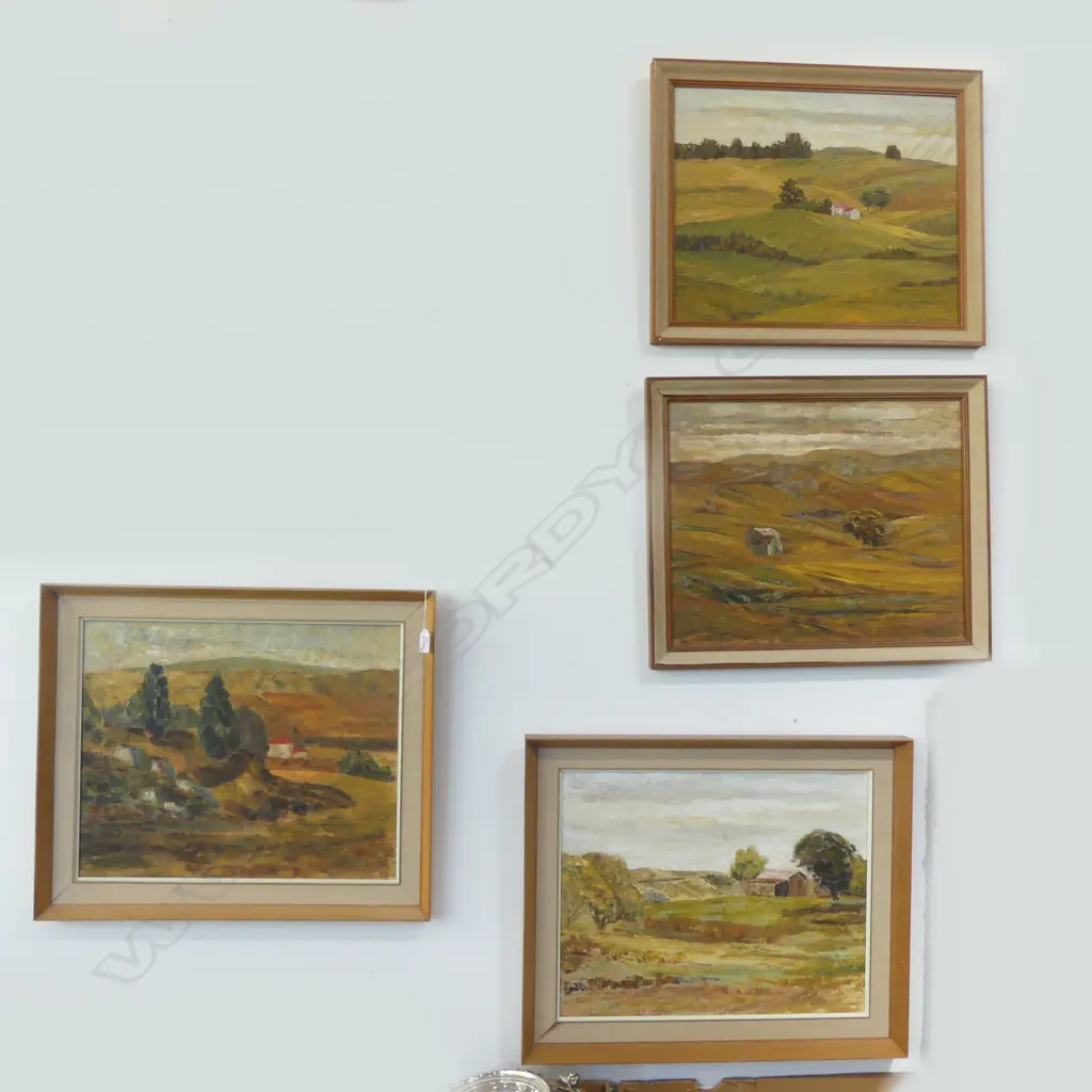 4 JUNE SHIEFF LANDSCAPES, OIL ON BOARD LARGEST 405x495mm Image 1++