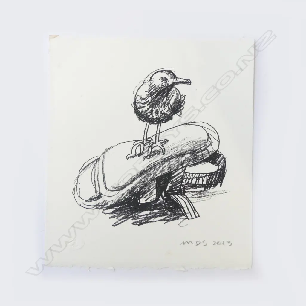 MICHAEL SMITHER BIRD PRINT, 205x185mm INITIALLED MDS & DATED 2013 Image 1++