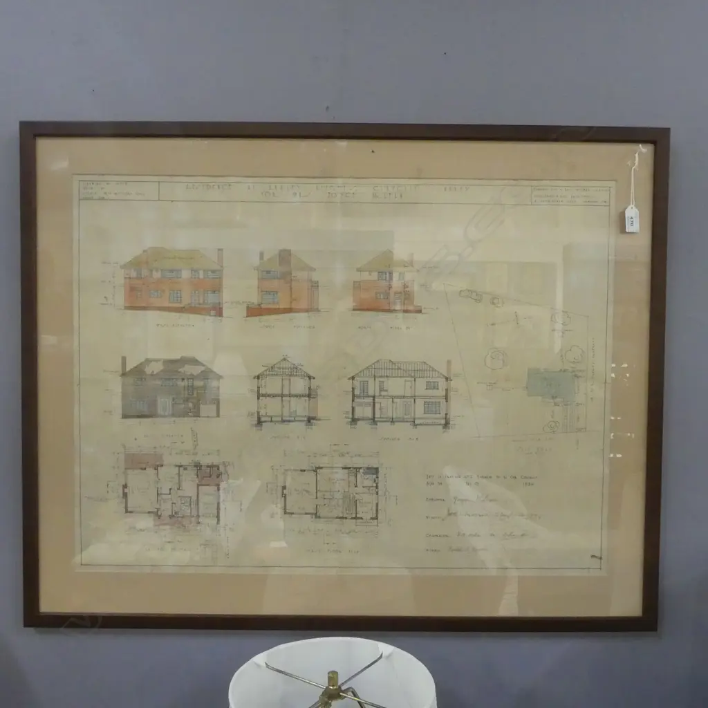 ORIGINAL ARCHITECTS DRAWING 'RESIDENCE AT RUXLEY HEIGHTS CLAYGATE SURREY' 1936 535 X 735mm Image 1++