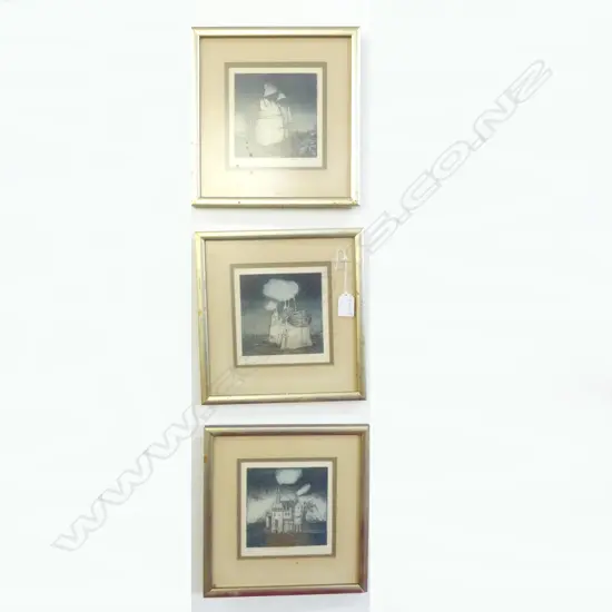 3 etchings artist unknown signed & numbered 140 x 140mm
