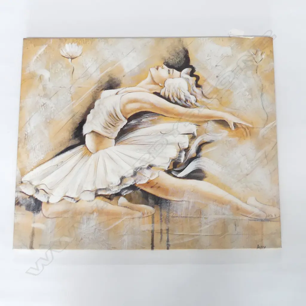 OIL ON CANVAS, BALLERINA. SIGNED. 580 X 490MM Image 1++