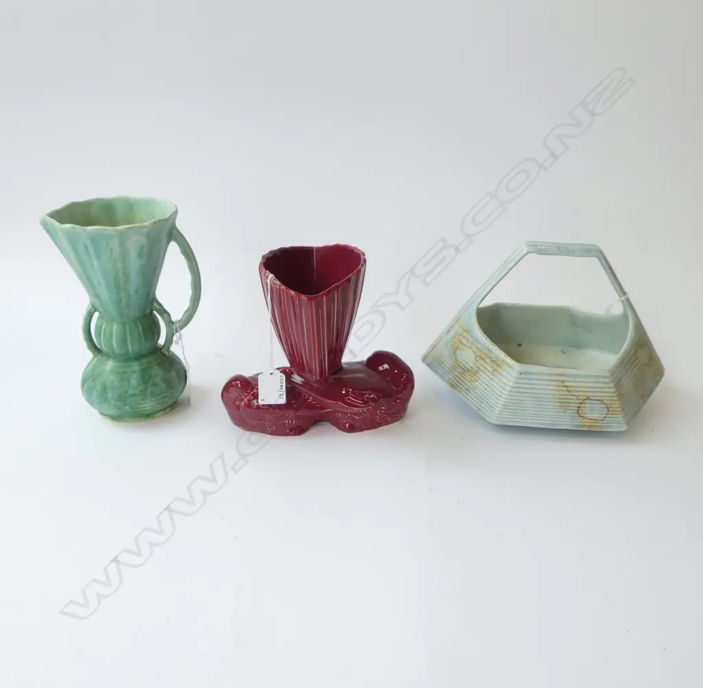 BESWICK CHINA BASKET DIA240MM JUG H200 & RED BIRD VASE H150MM Image 1++