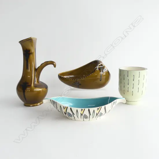 4 RETRO BESWICK PCS 2 VASES  & 2 DISHES L270MM LONGEST