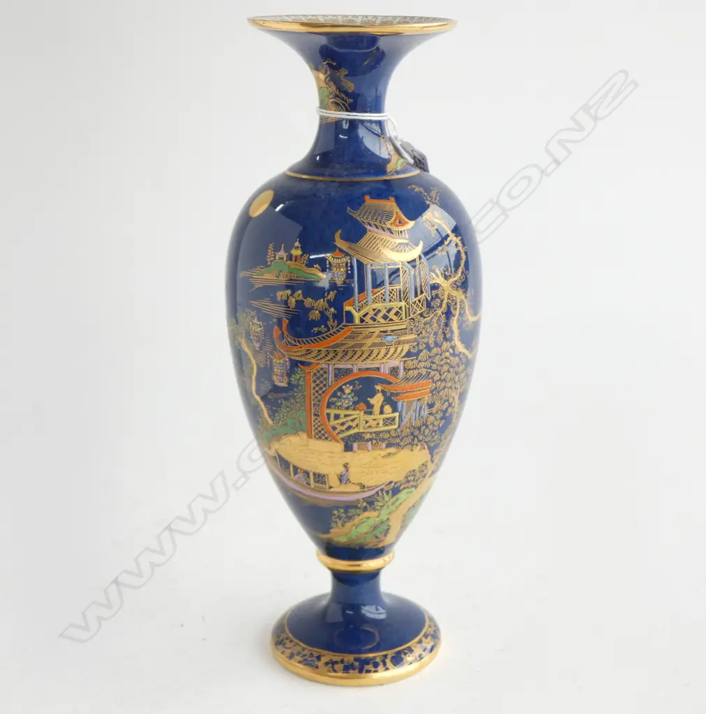 EARLY CARLTON WARE ORIENTAL DECORATED BALUSTER URN VASE H,270mm Image 1++