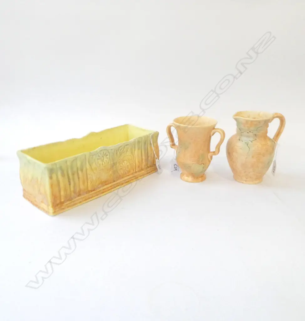 BESWICK DECO TROUGH VASE L300MM  JUG H150 & 2 HANDLED VASE H140MM Image 1++