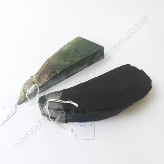 TWO CUT PIECES OF POUNAMU 1.1kg