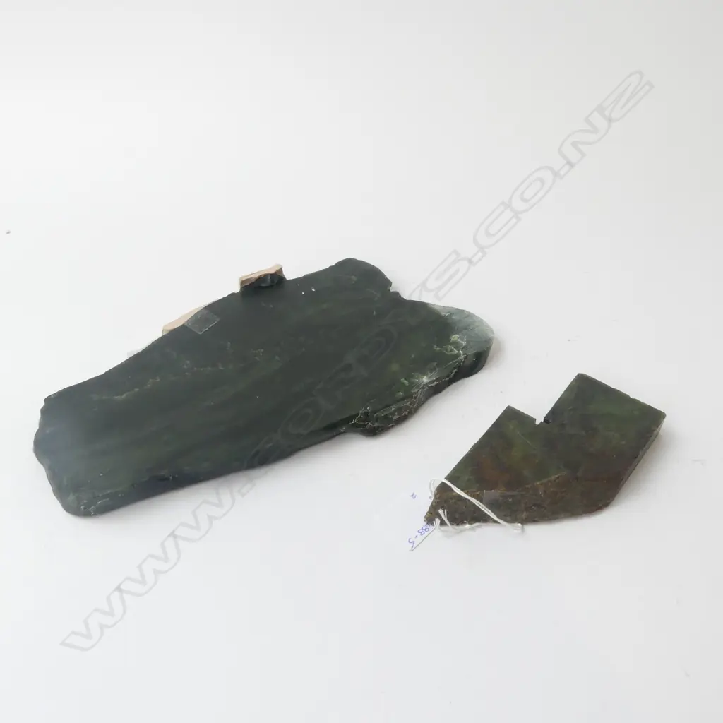 TWO CUT PIECES OF POUNAMU 1.3kg Image 1++