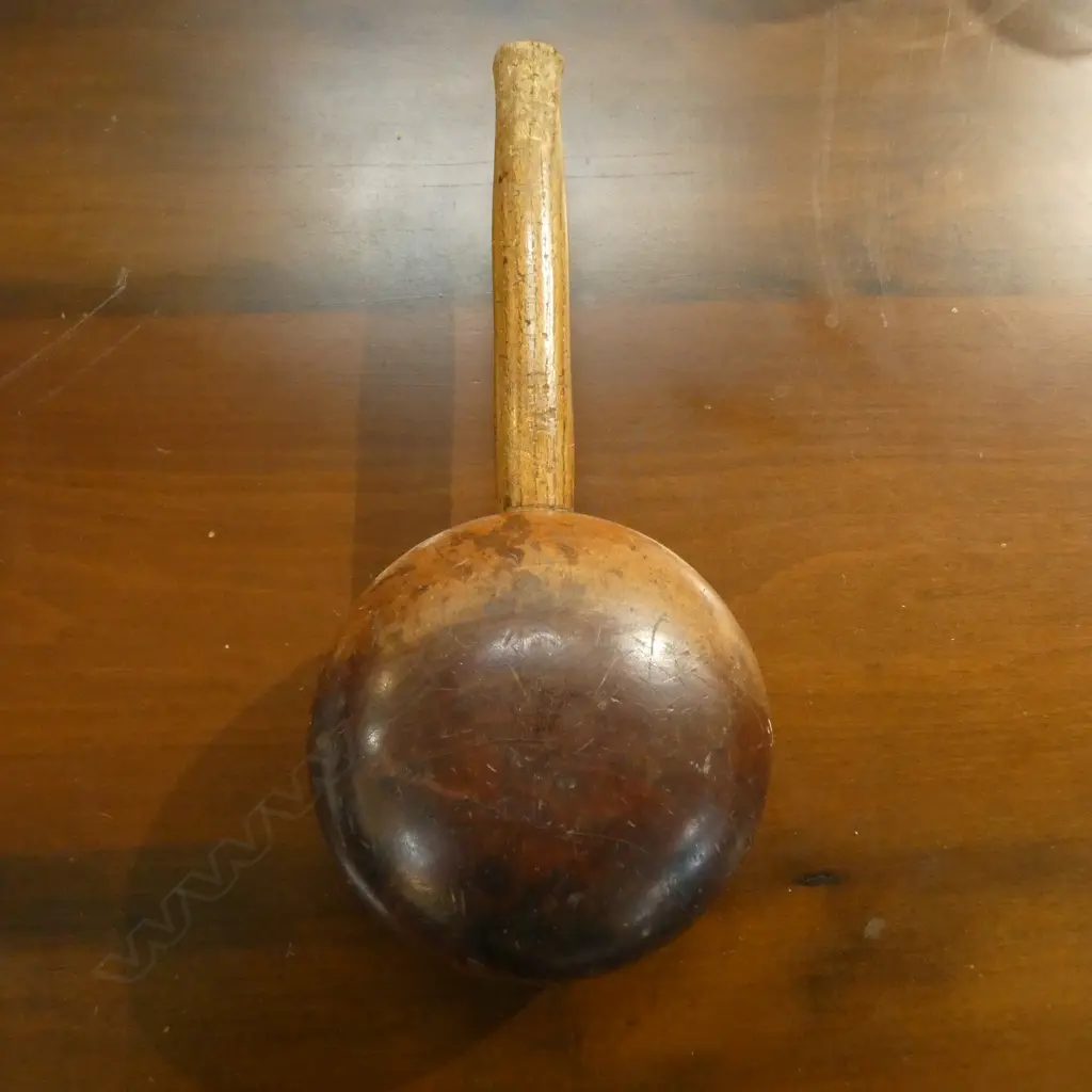 early 20thC large HARDWOOD CARVER'S MALLET with elm handle L.295mm Image 1++