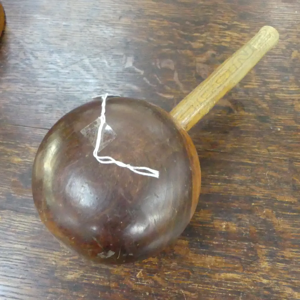 early 20thC large HARDWOOD CARVER'S MALLET with elm handle L.295mm Image 1++