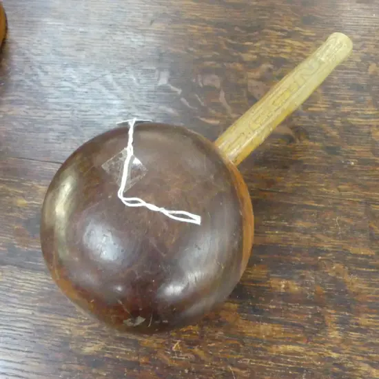 early 20thC large HARDWOOD CARVER'S MALLET with elm handle L.295mm
