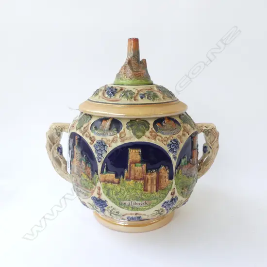 GERZ  GERMAN STONEWARE LIDDED PUNCH BOWL H300MM