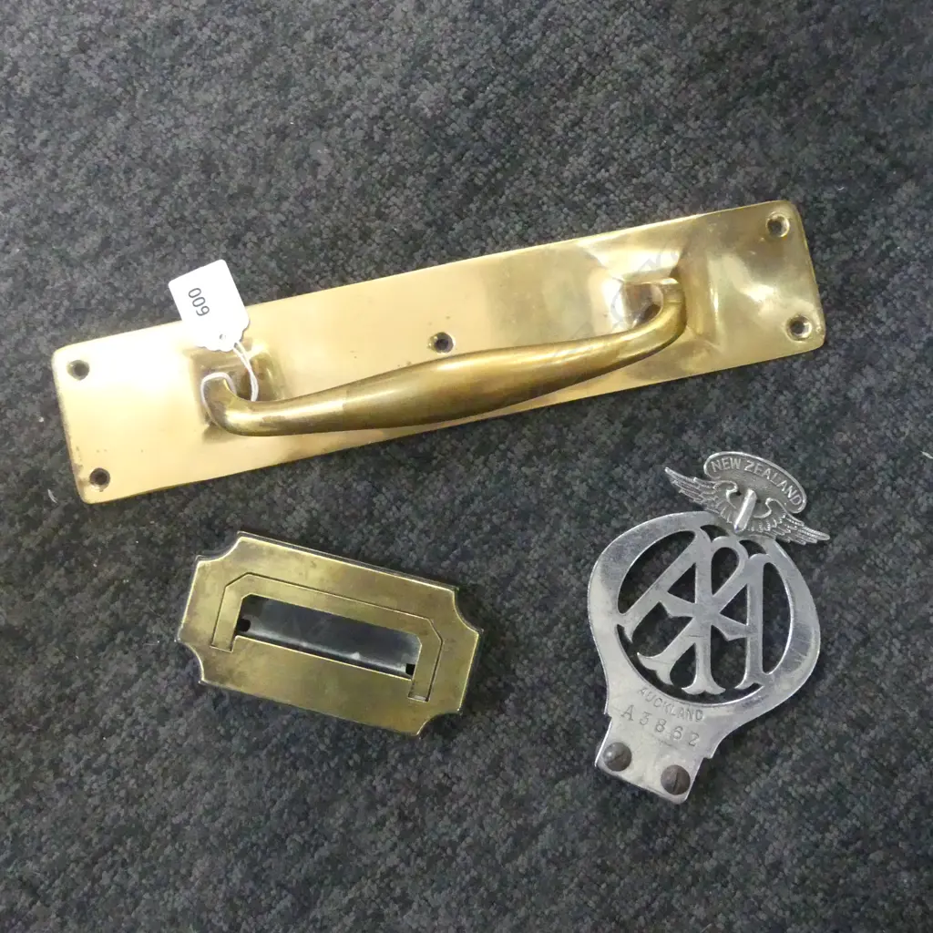 2 BRASS HANDLES H.305mm + AA BADGE Image 1++