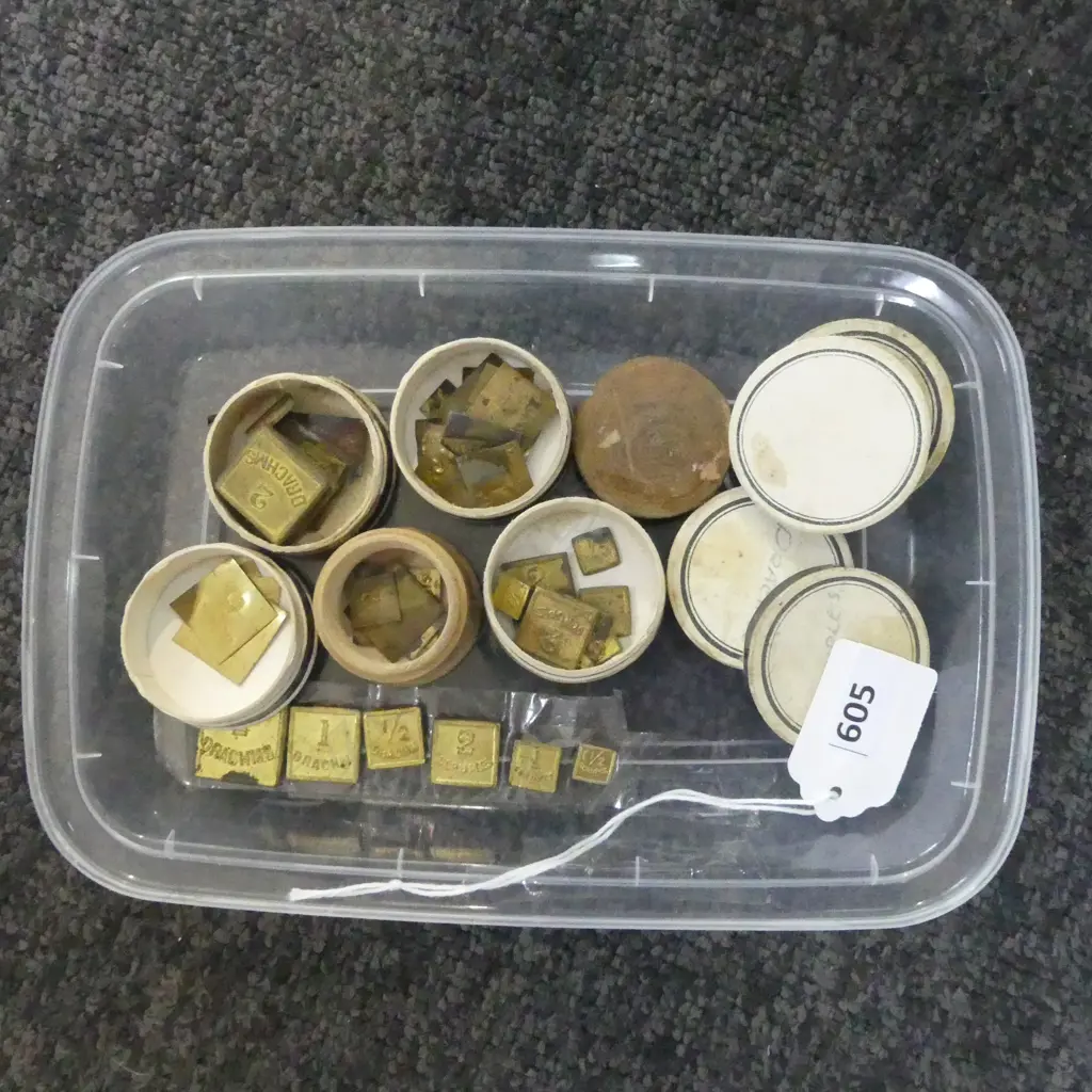 Antique Apothecaries weights drachas, Grains, & Scruples 43pcs Image 1++