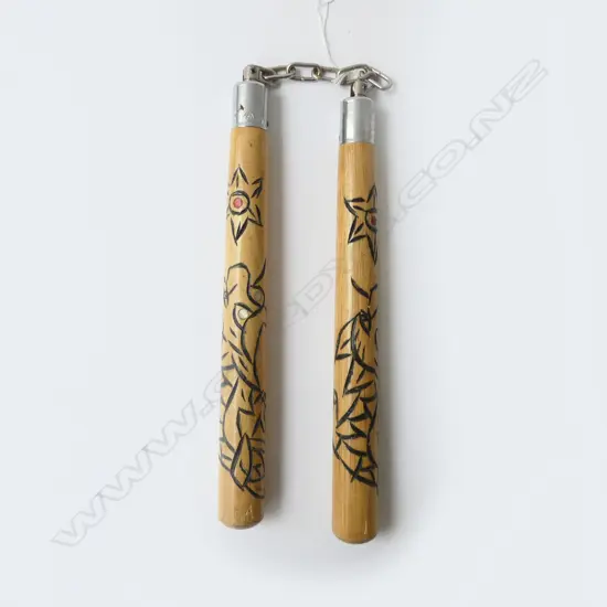 PR OF WOODEN NUNCHUCKS