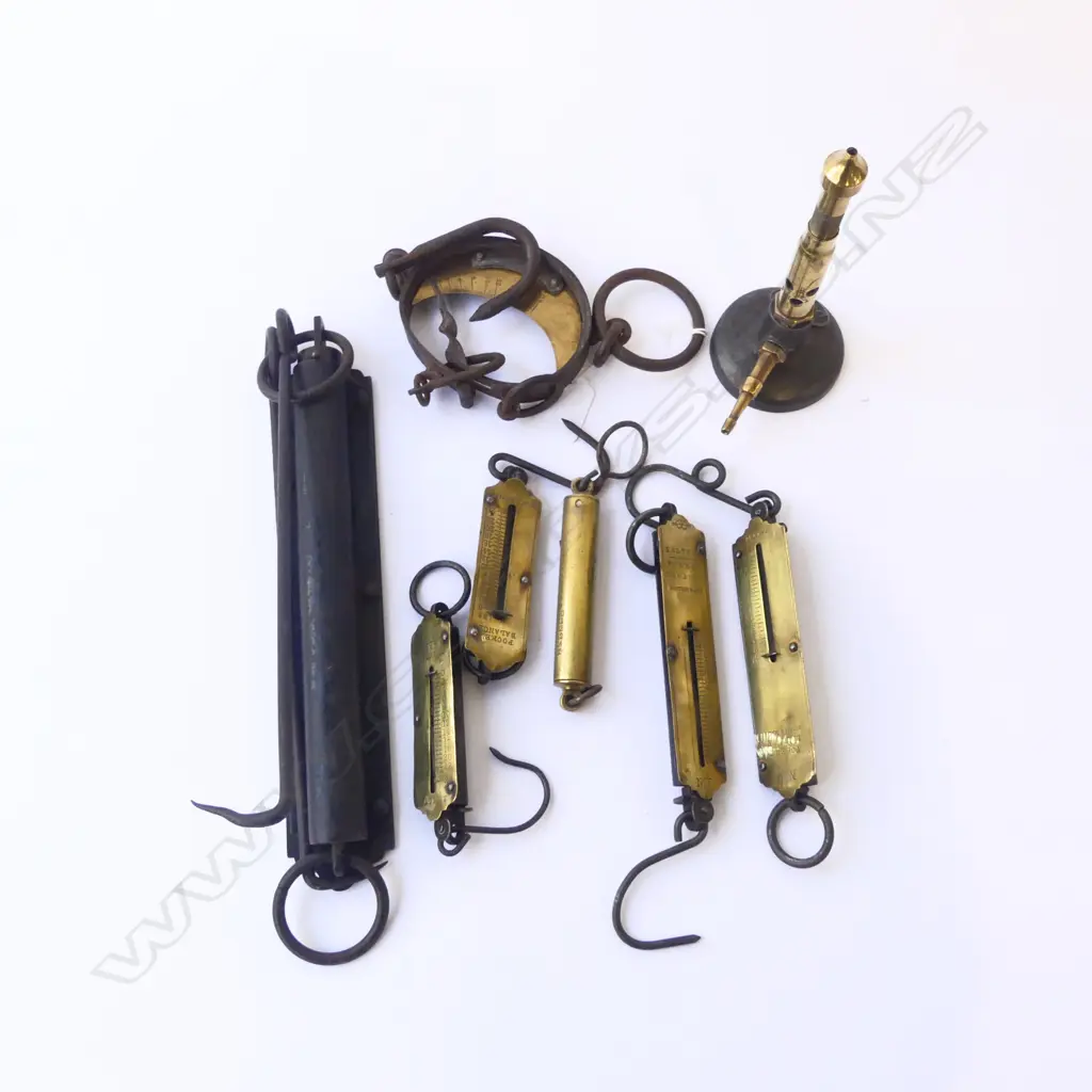 7 SPRING BALANCES + BUNSEN BURNER Image 1++