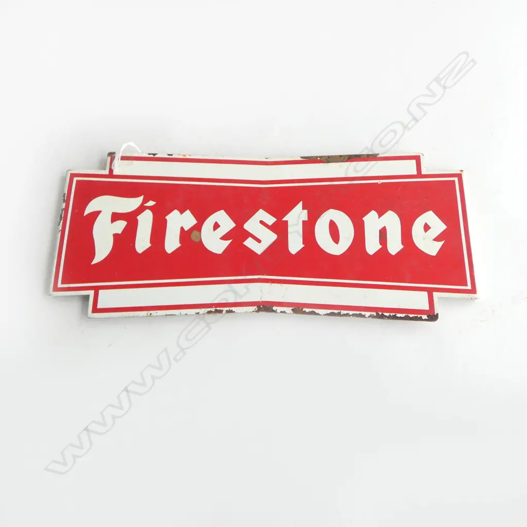 VINTAGE FIRESTONE METAL SIGN 140x330mm Image 1++