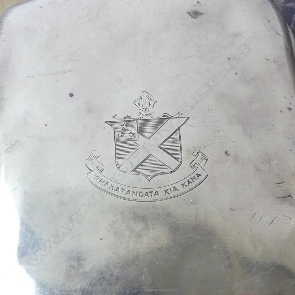 STG CIGARETTE CASE 'PRESENTED TO W. NGATA ESQ. FROM TE AUTE COLLEGE STAFF 1932' 90x75mm, 86grms + MILITARY RECORD Image 1++