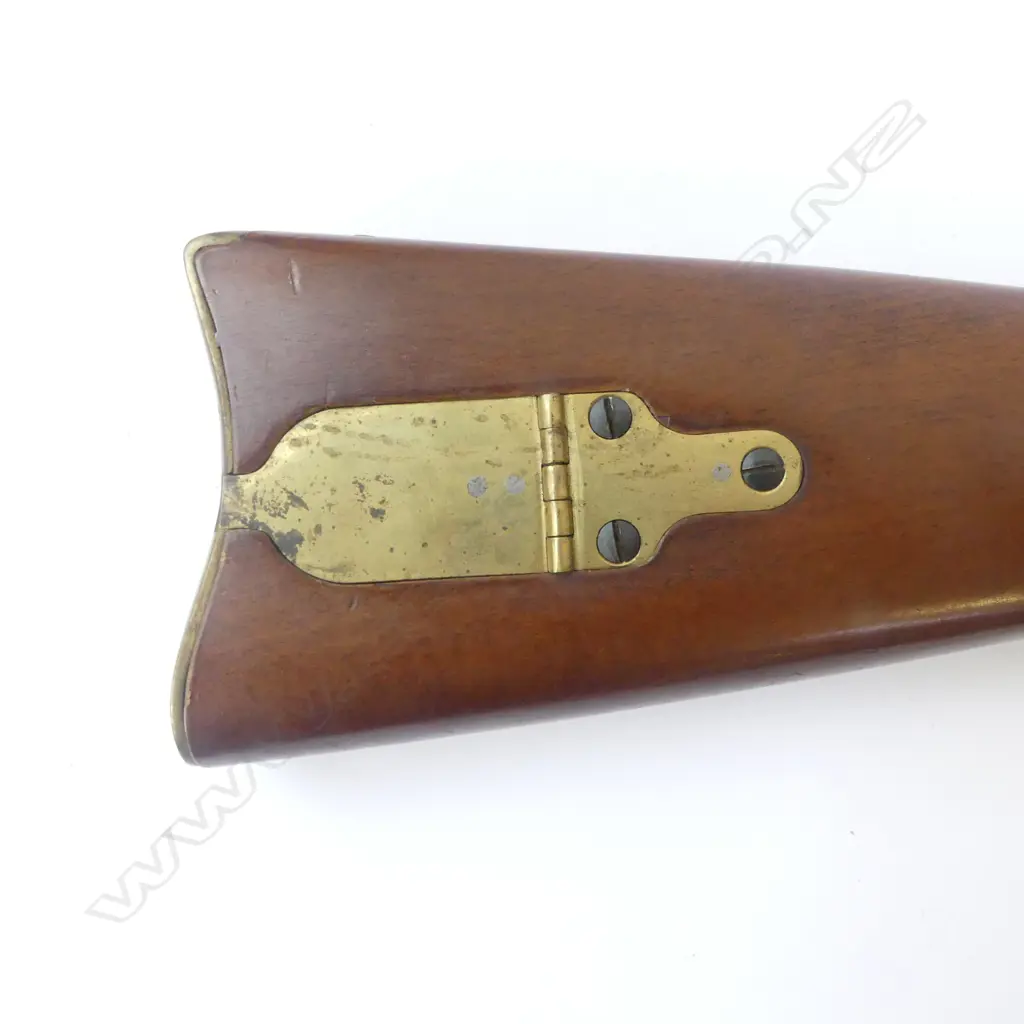 Replica .58 percussion Zoauve carbine by Antonio Zoli. Condition almost as new but action stiff. With leather sling. Very good condition. Fire Arms License Required. Image 1++