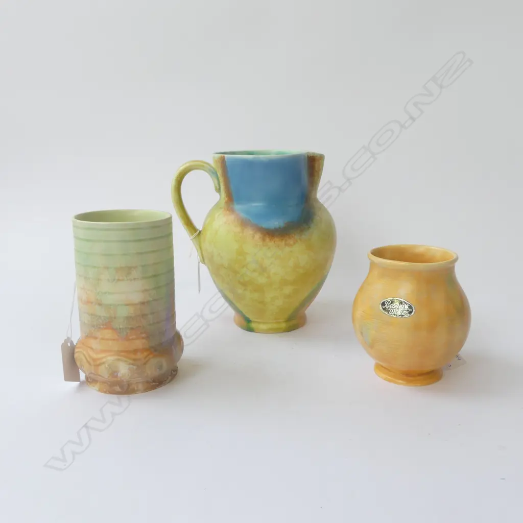 BESWICK DECO JUG H180MM & 2 DECO VASES H135 &100MM Image 1++