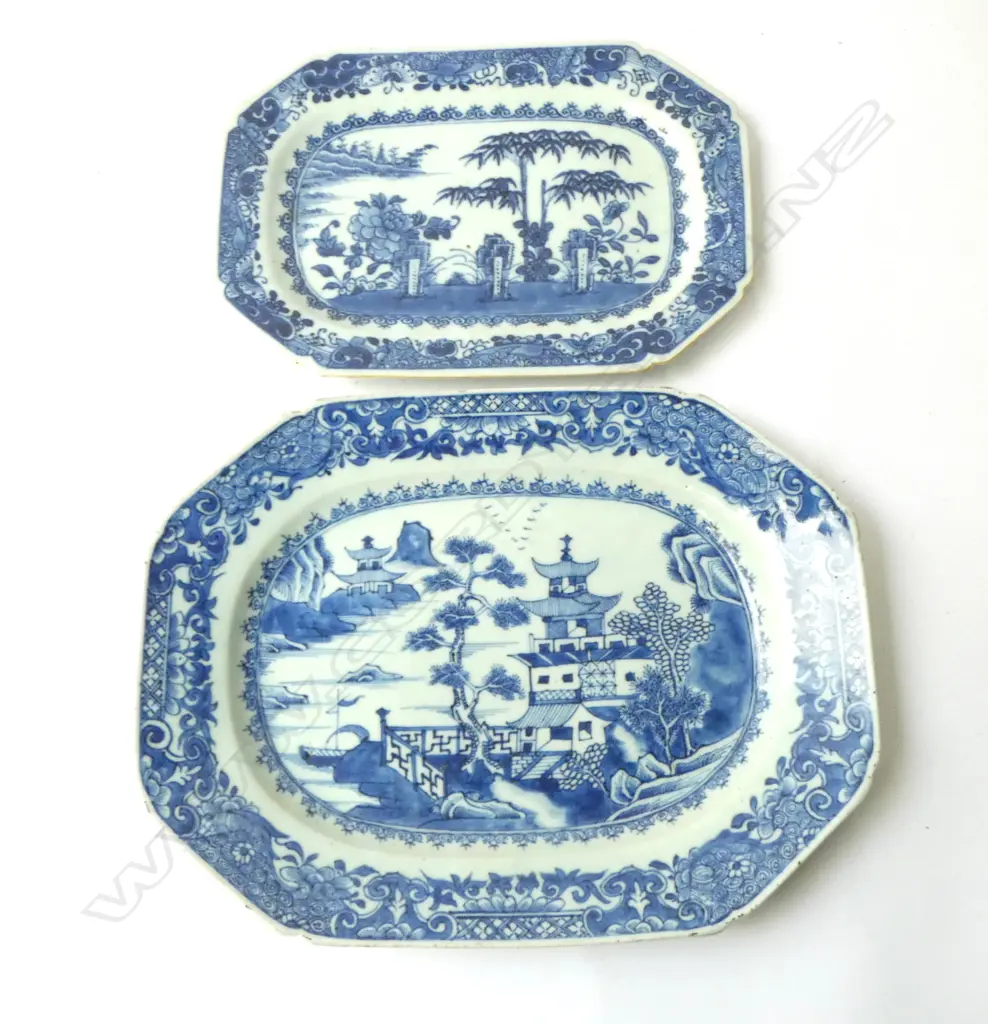 2 CHINESE EXPORT 18/19thC B/W ASHETTES L.330mm Image 1++