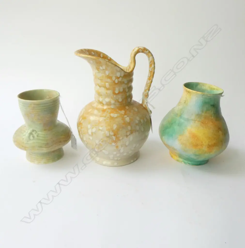 2 BESWICK DECO VASES H160 & 140MM & JUG H230MM Image 1++