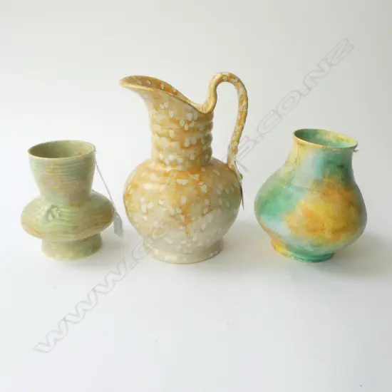 2 BESWICK DECO VASES H160 & 140MM & JUG H230MM