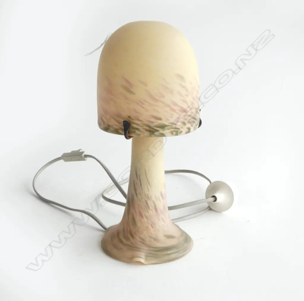 FRENCH ART GLASS NOUVEAU STYLE LAMP lights top & base H.250mm Image 1++
