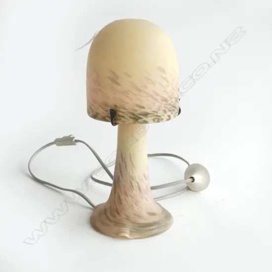 FRENCH ART GLASS NOUVEAU STYLE LAMP lights top & base H.250mm