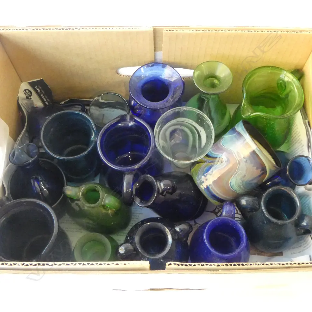 ASST. OLD BLUE/GREEN GLASSWARE  Image 1++