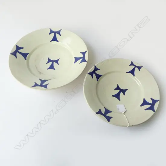 2 SPANISH POTTERY WALL HANGING BOWLS; LARGER Dia.290mm