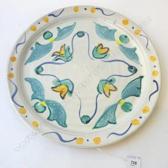 LG. MORRIS & JAMES N.Z. POTTERY PLATE Dia.370mm