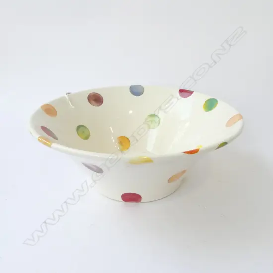 OWEN BARTLETT 'MULTI SPOT' STUDIO POTTERY BOWL H.135mm, 345mm dia